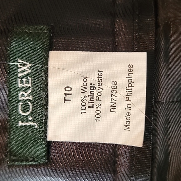 J Crew Wool Black Pencil Skirt, Size 10 Tall, Double Rear Seam with Kickpleat - Picture 5 of 6